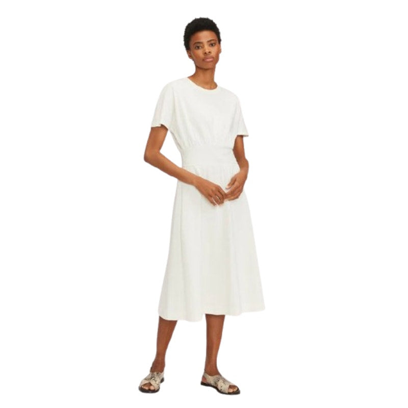 EVERLANE Women's The Organic Cotton Waisted Dress XS White Short Sleeve NWT