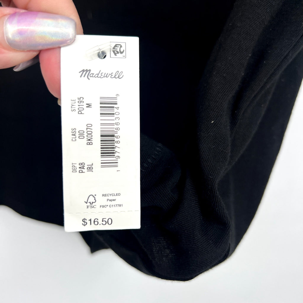 MADEWELL Women's Northside Vintage Muscle Tank Top Medium True Black P0195 NWT