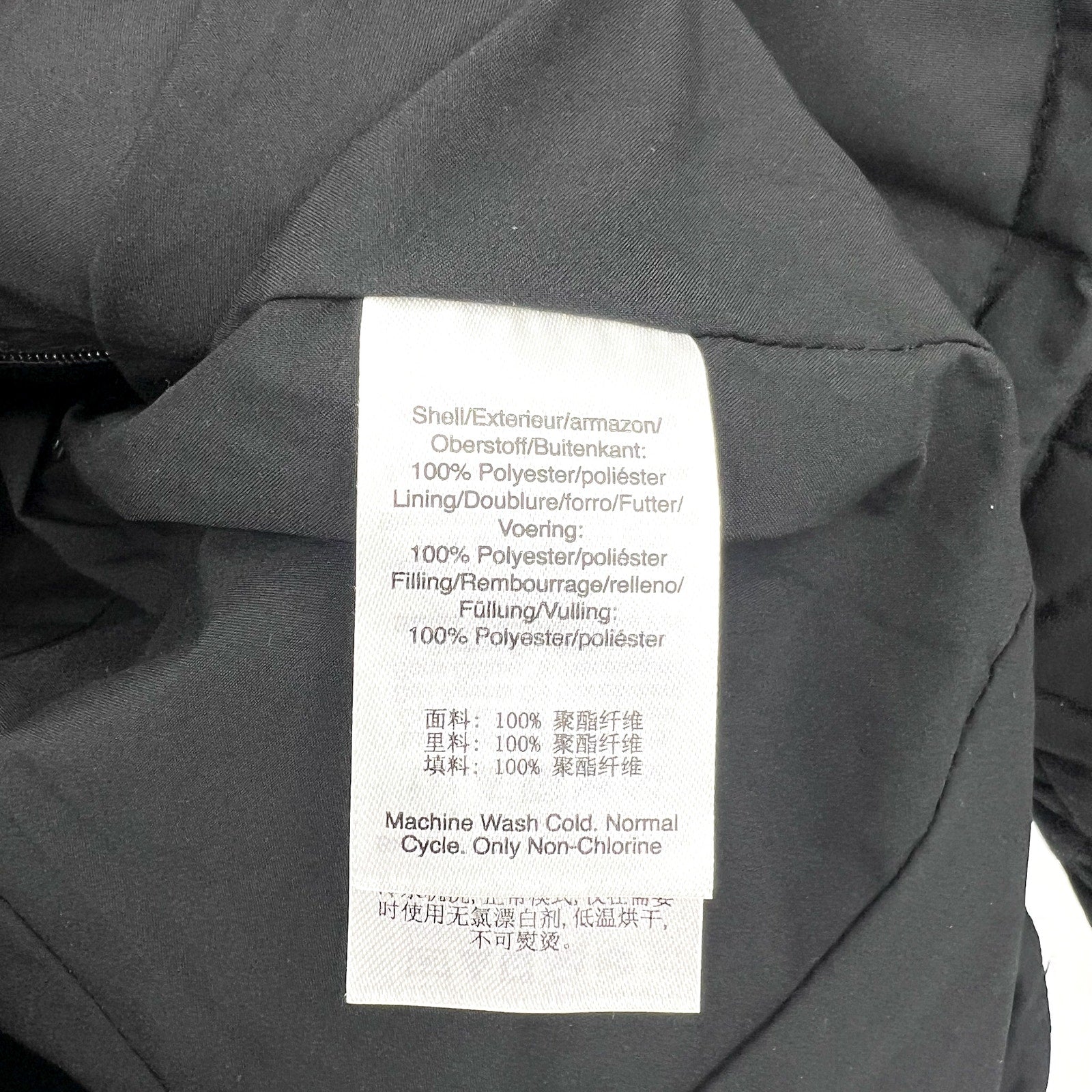 DKNY Womens Diamond Quilted Jacket XS Black Hooded Mid-Length NWT