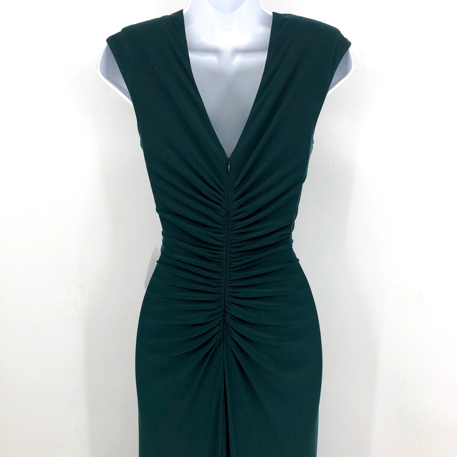 XSCAPE Women's Ruffle Front Gown Dress Size 4 Pine Green Long Dress NWT