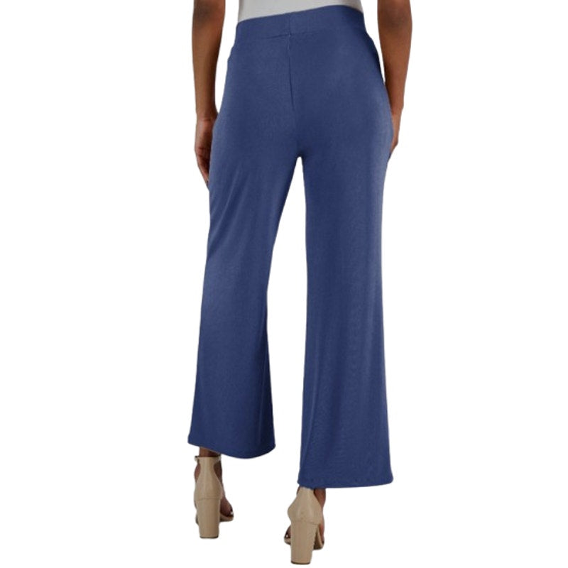 KASPER Women's Traveler's Knit Pull-On Wide-Leg Pants 2X Plus Blue Heron NWT