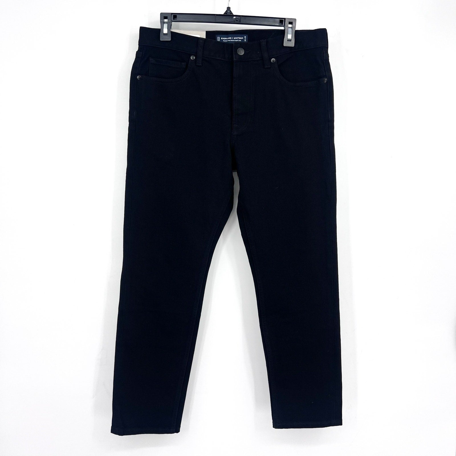 EVERLANE Men's Slim 4-Way Stretch Jeans 33x28 Black Uniform Organic Cotton NWT