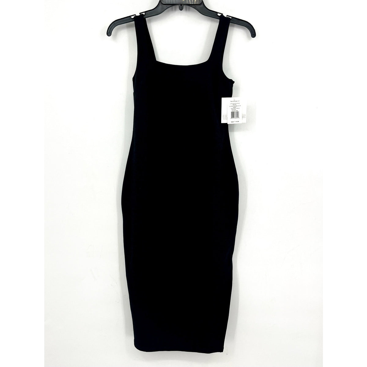BEYOND YOGA Icon Midi Dress XS Black Darkest Night Spacedye Square Neck NWT