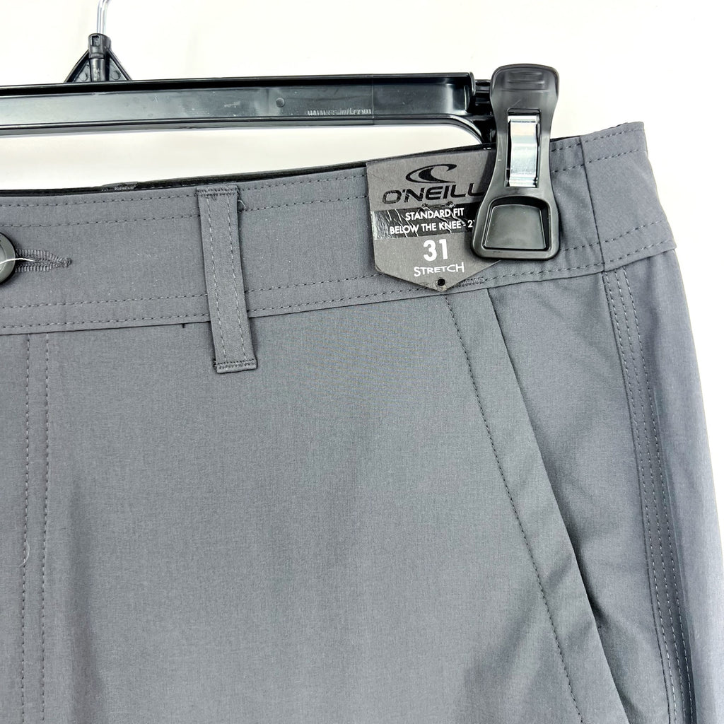 O'NEILL Mens Loaded 2.0 Hybrid Shorts Size 31 Charcoal Stretch Flat Front NWOT
