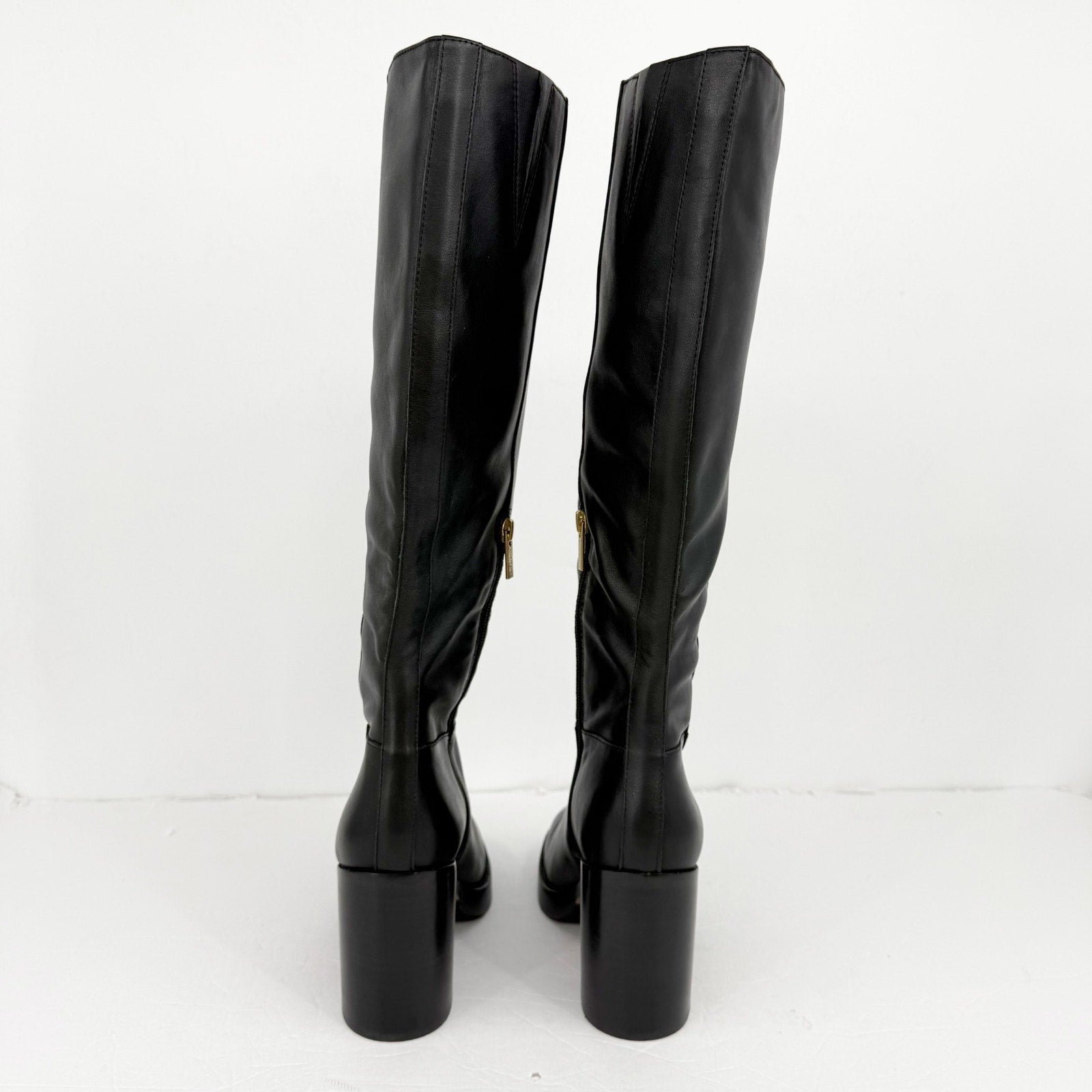 Vince Camuto Womens Gibi Knee High Boots US 8 M Narrow Calf Black Leather NWOB