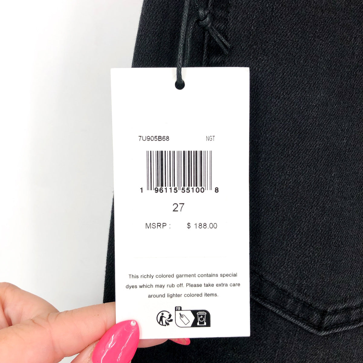 7 FOR ALL MANKIND Ali Classic Flare Jeans Size 27 US 4 Black Nights Stretch NWT