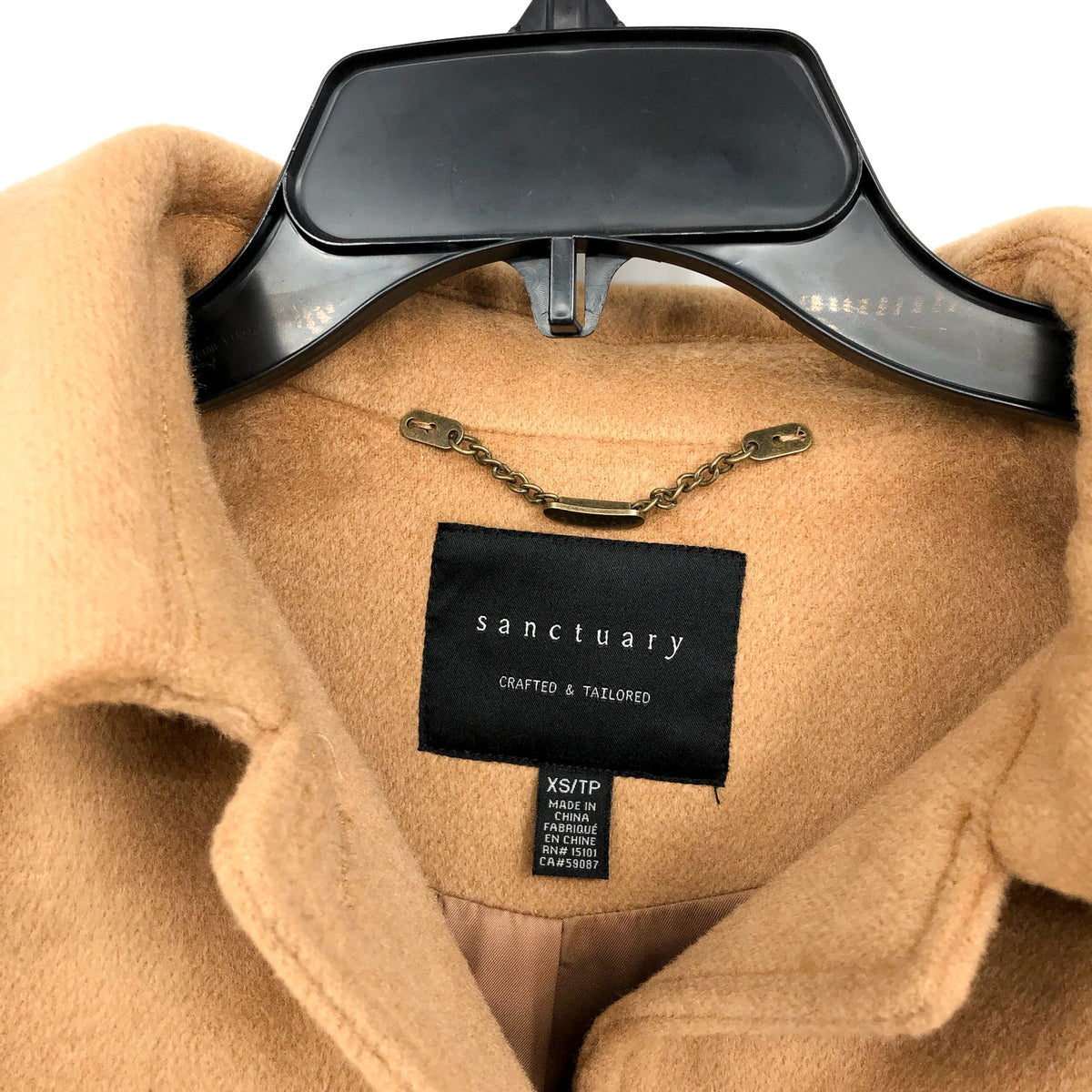 Sanctuary Womens Fringe Coat Size XS Tan Camel Wool Blend NWT