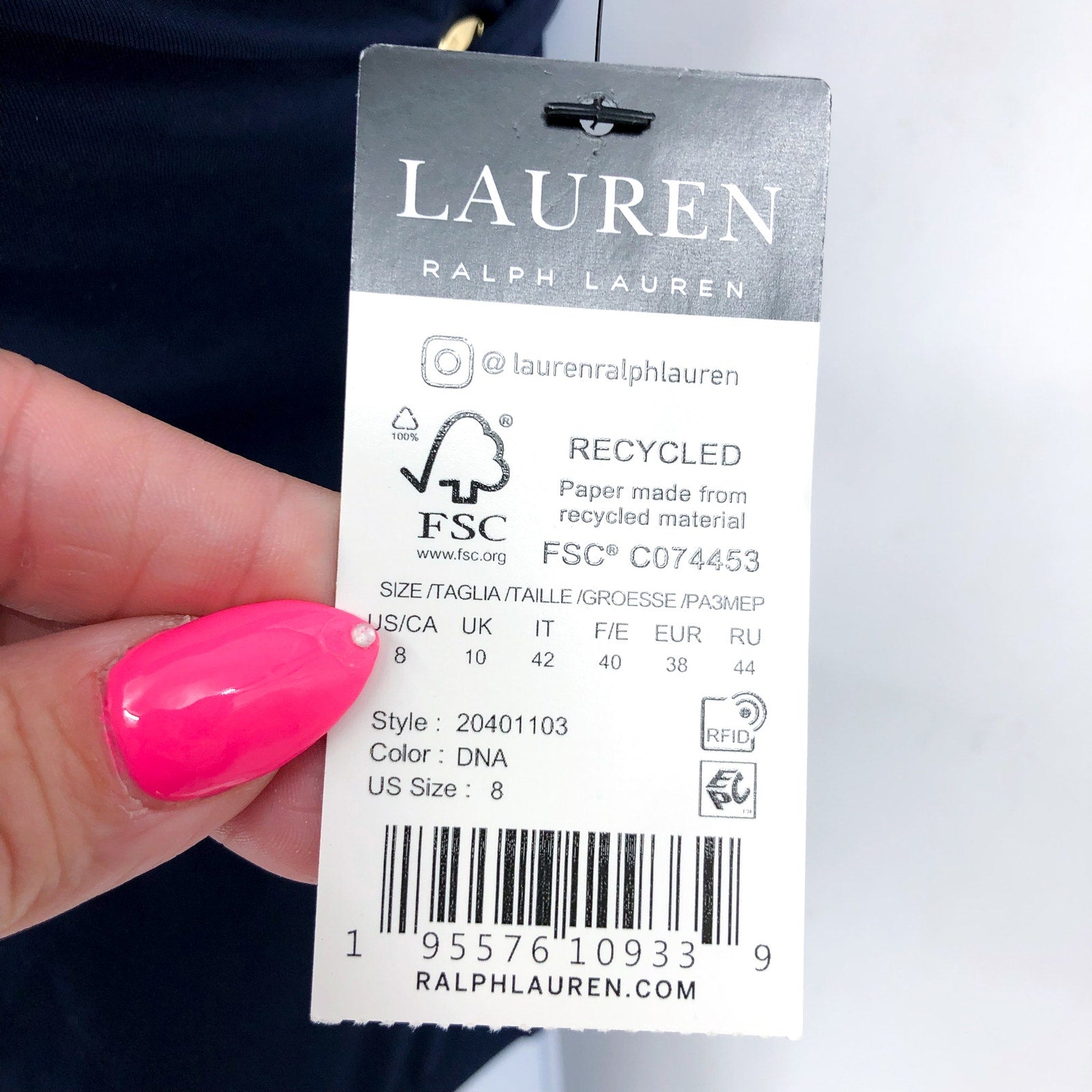 LAUREN RALPH LAUREN Strappy Plunge One-Piece Size 8 Blue Dark Navy Vneck NWT