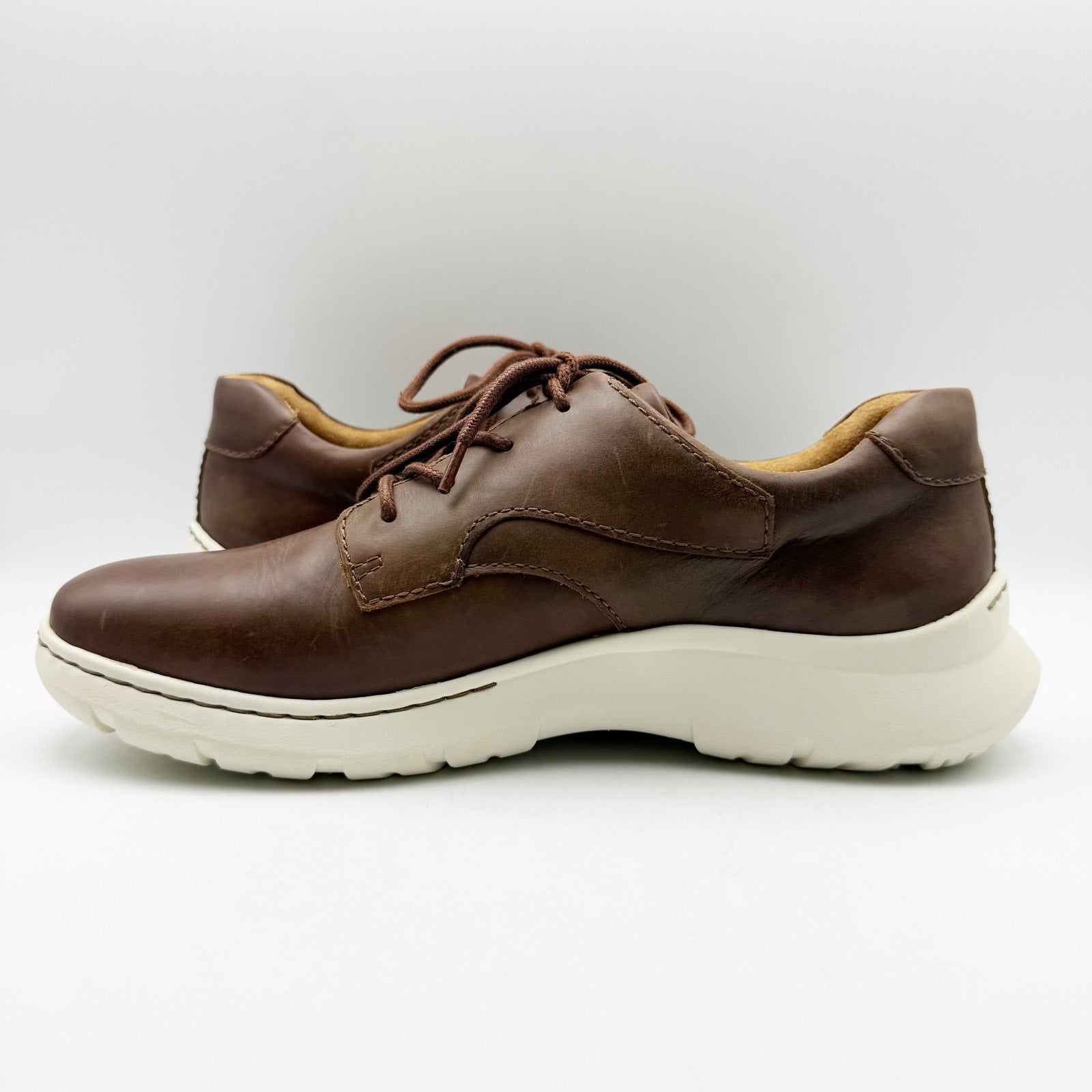 Born Mens Cornell Casual Sneakers US 9.5 Brown Full Grain Leather Lace Up NIB