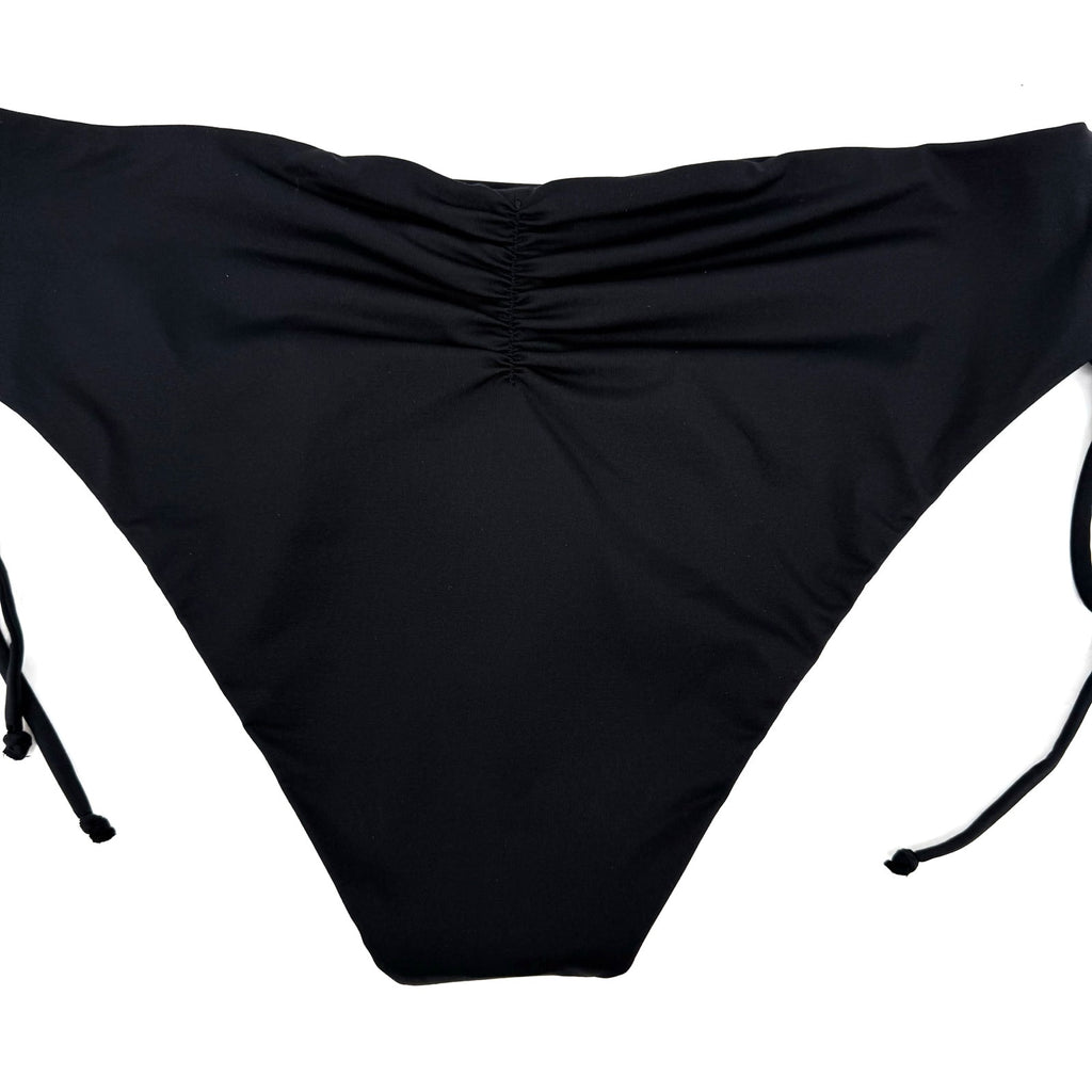 PRANA Women's Ruby Beach Bikini Bottom Medium Black Side Lace NWT