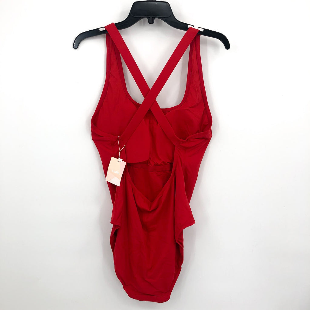 ANDIE Women Tulum One Piece Swimsuit 3XL 20 Cherry Red Flat Cross Strap NWT