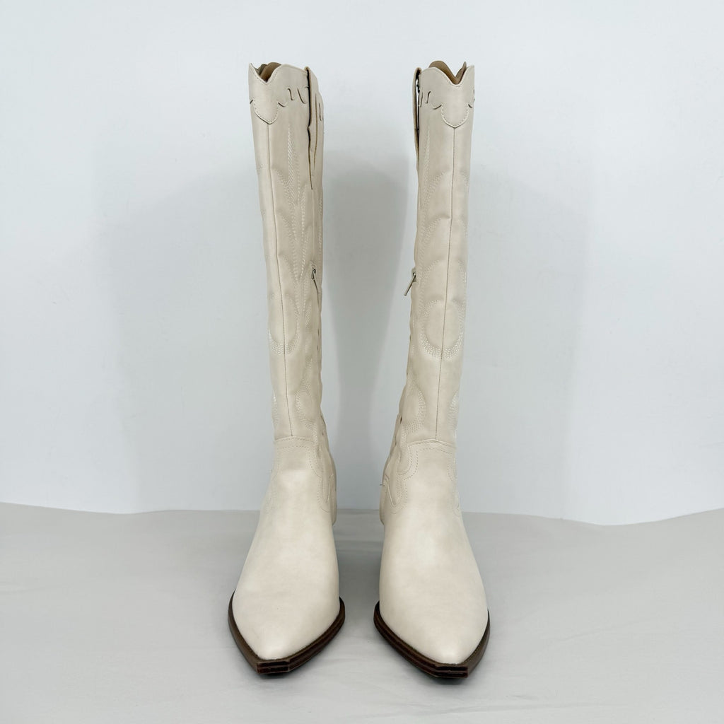 Crown Vintage Womens Sury Cowboy Boots Size 10 M Off White NWOB