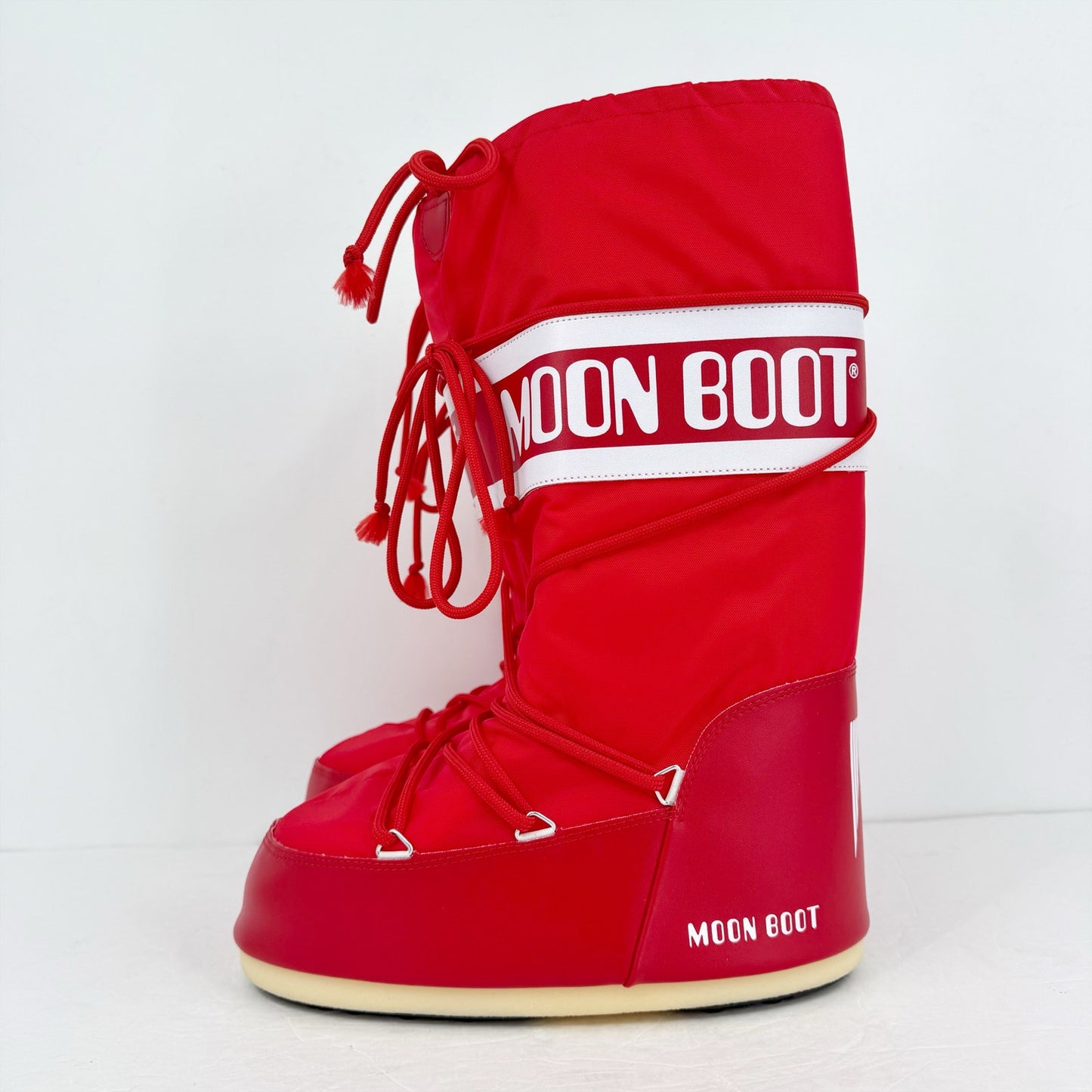 Moon Boot Womens Icon Tall Nylon Snow Boots EU 42/44 US 10-11.5 Red NWOB