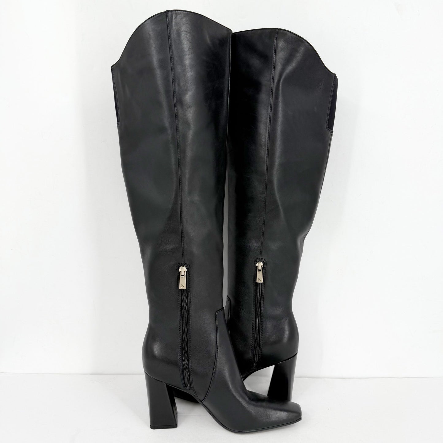 Naturalizer Womens Lyric Wide Calf Over the Knee Boots US 8 M Black Leather