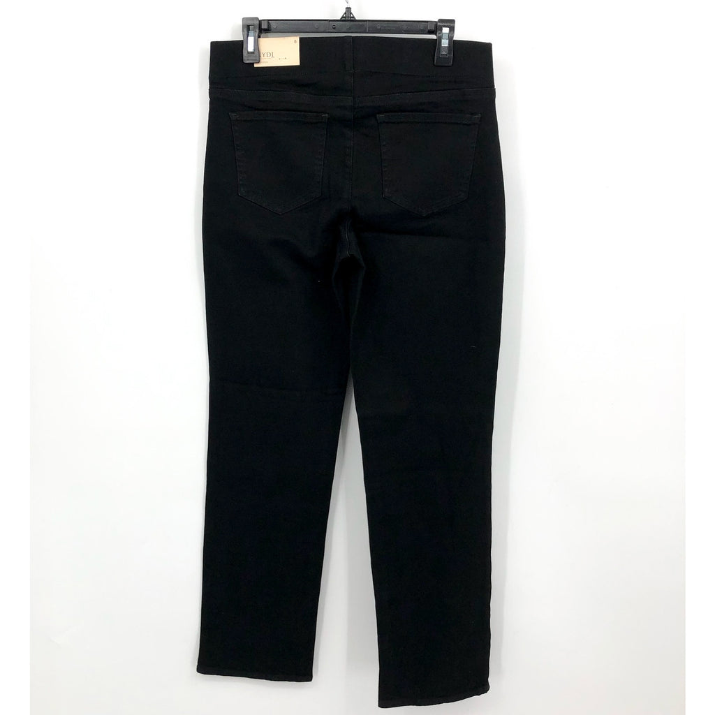 NYDJ Women's Bailey Relaxed Straight Jeans Size 8 Black Rinse Pull On NWT