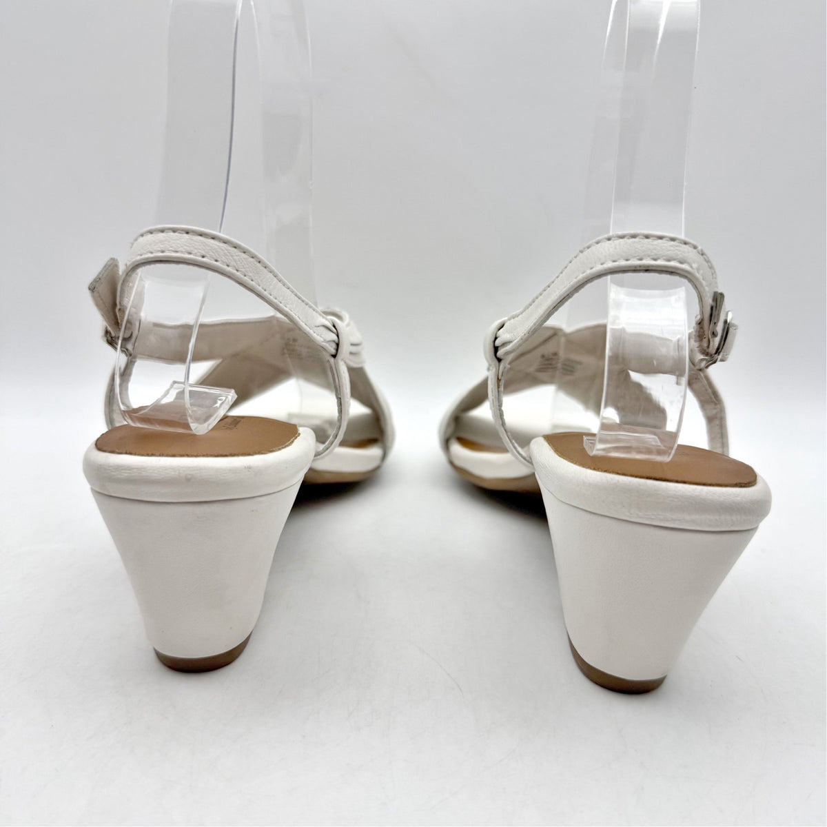 Coldwater Creek Womens Clarissa Slingback Sandals Size 6 White Leather NIB