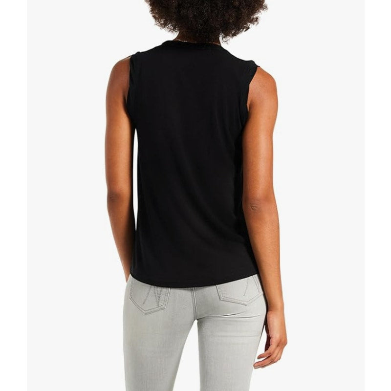 NIC+ZOE Women's Date Night Drape Tank Top Small Black Sleeveless NWT