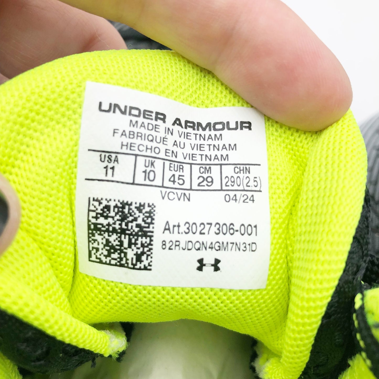 Under Armour Men's Highlight Hammer MC 2.0 Cleats Size 11 Black White Green NWOB