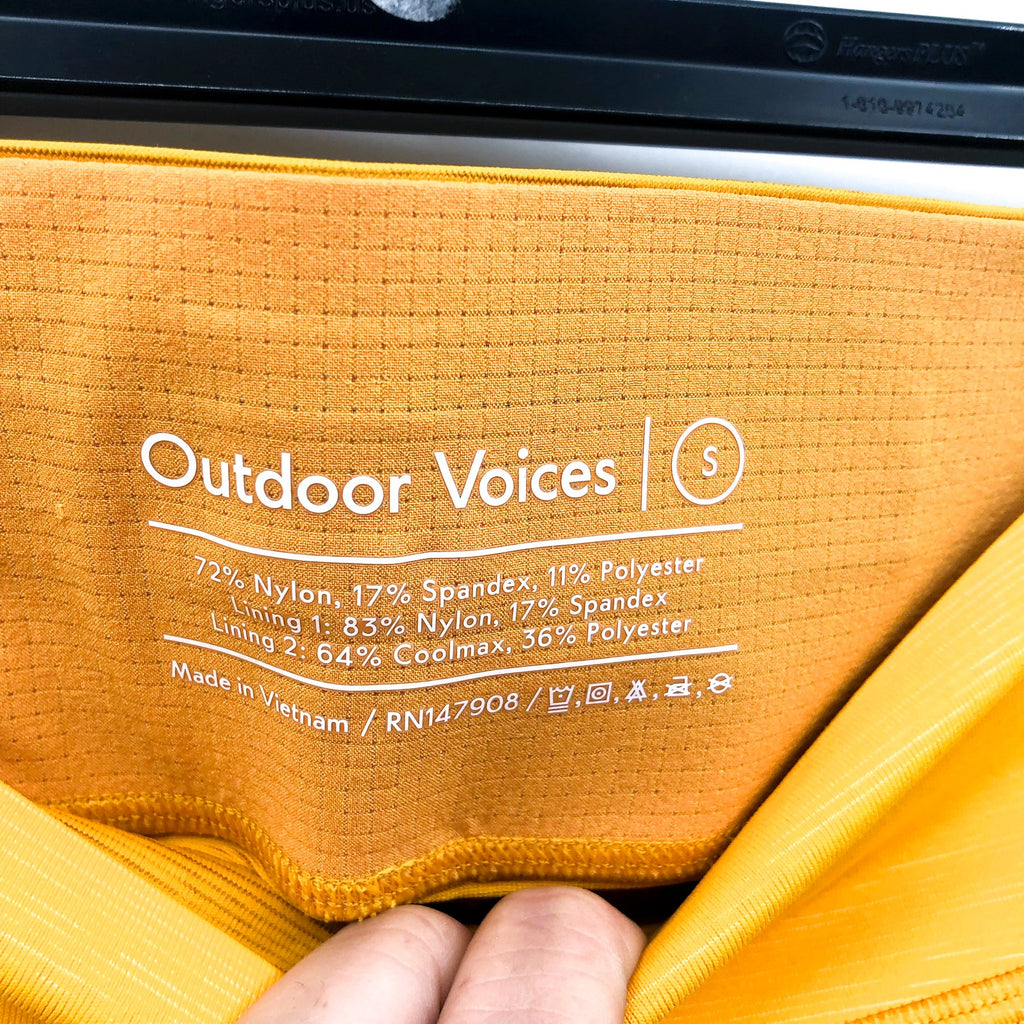 OUTDOOR VOICES Women's TechSweat Core 3/4 Legging Small Yellow Citrus Cider NWT