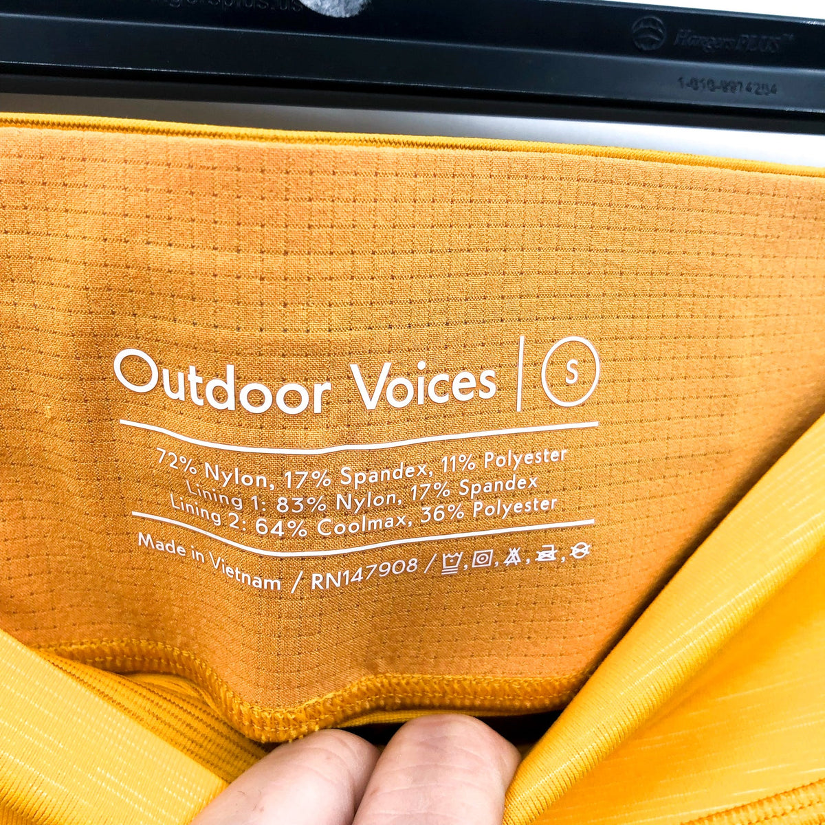 OUTDOOR VOICES Women's TechSweat Core 3/4 Legging Small Yellow Citrus Cider NWT