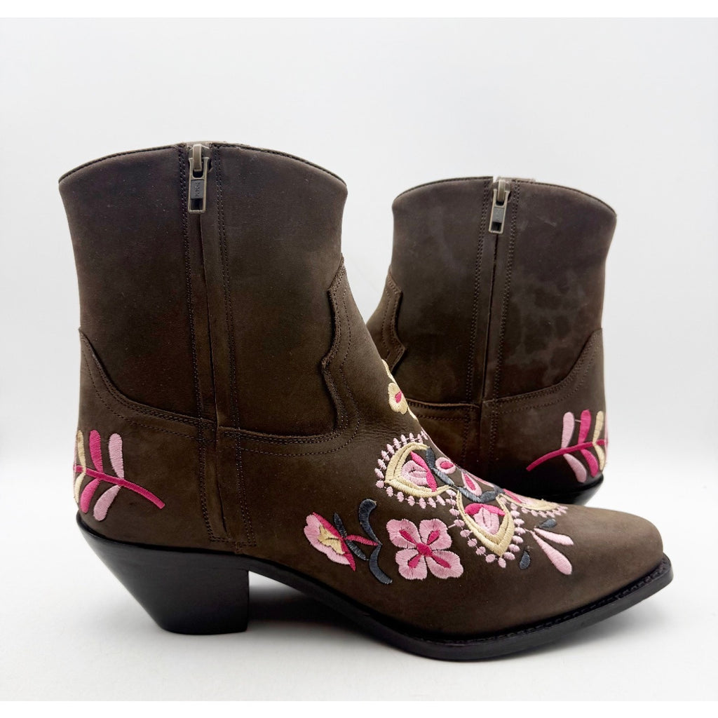 Diba True Women Cains Ville Western Bootie Size 11 M Brown Pink Leather NWOB
