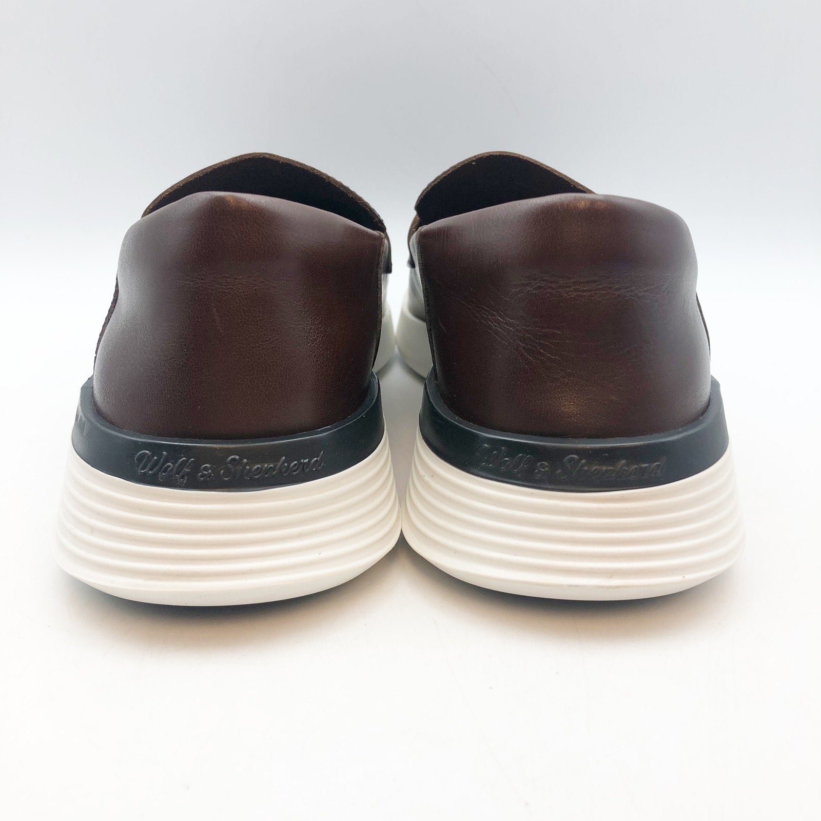 Wolf & Shepherd Crossover Loafers Mens 6.5 Womens 8 Brown Leather Slip On NIB