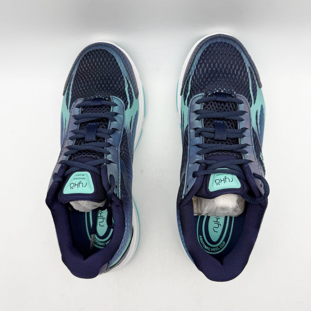 Ryka Womens Devotion Plus 2 Athletic Shoes Size 5 M Navy Blue Teal Sneakers NIB