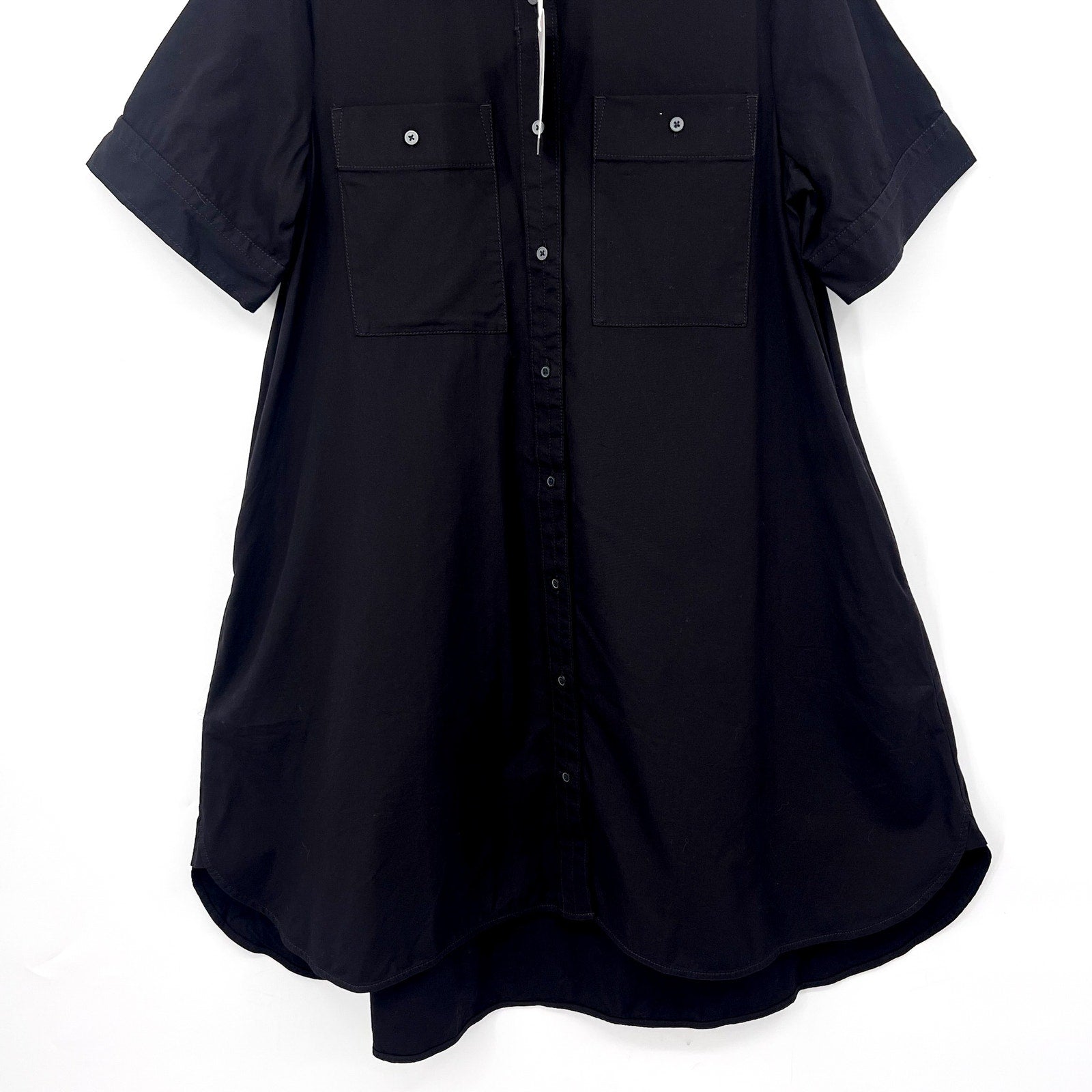 EVERLANE Women's The Daytripper Dress Medium Black Oversized Short Sleeve NWT
