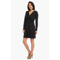 KAREN KANE Women's Twist Front Dress Large Black Stretch Long Sleeve NWT