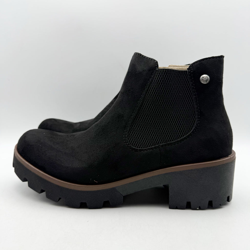 Rieker Womens Amalia 65 Chelsea Ankle Boots EU 40 US 8.5 Black Vegan Suede NIB