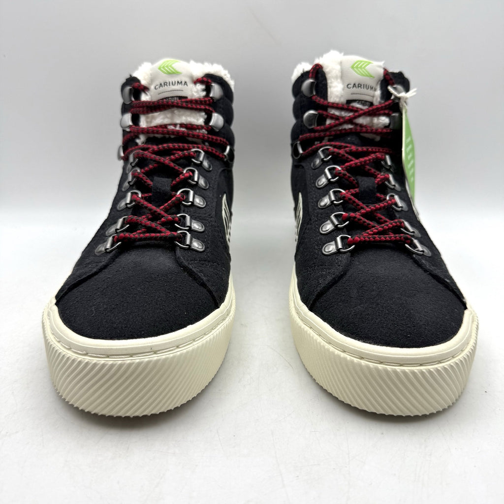 Cariuma Womens Caturi Logo Boot US 7.5 Black Ivory Suede Water Repellent NIB