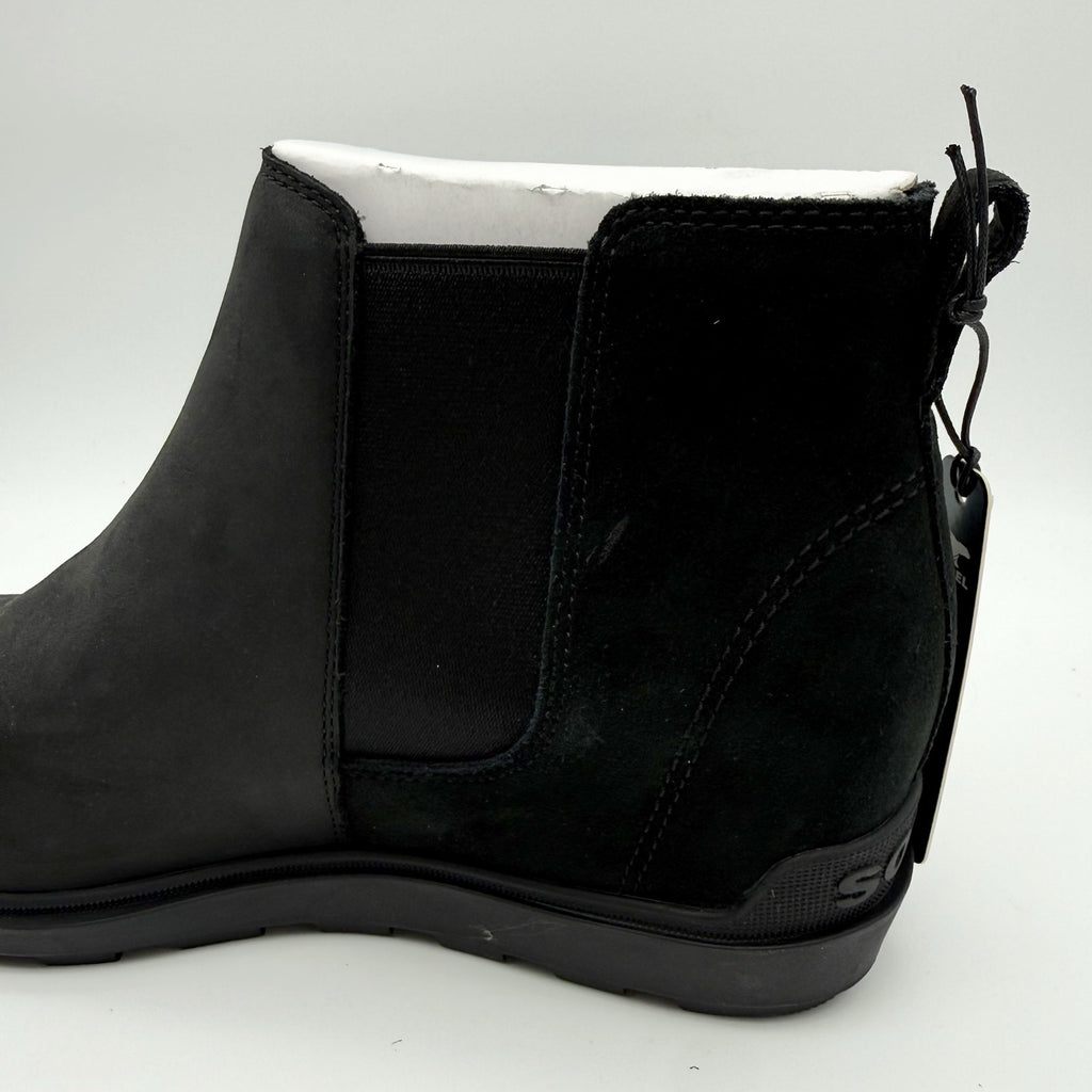Sorel Womens Evie ll Chelsea Ankle Bootie US 11 EU 42 Black Suede Waterproof NIB