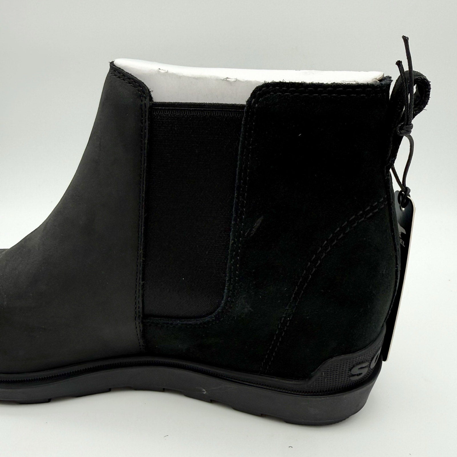 Sorel Womens Evie ll Chelsea Ankle Bootie US 11 EU 42 Black Suede Waterproof NIB