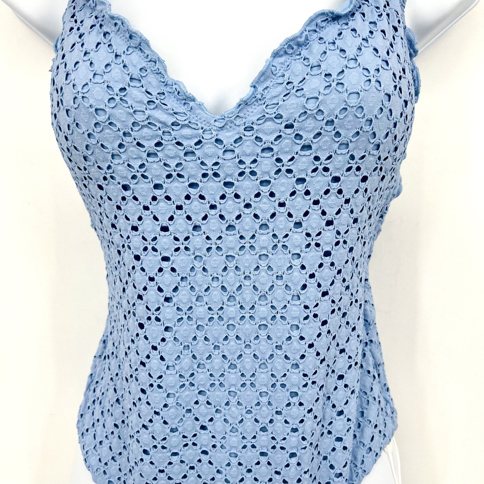 SEAFOLLY Women's Daydreamer One Piece Swimsuit Size 4 Powder Blue V Neck NWT