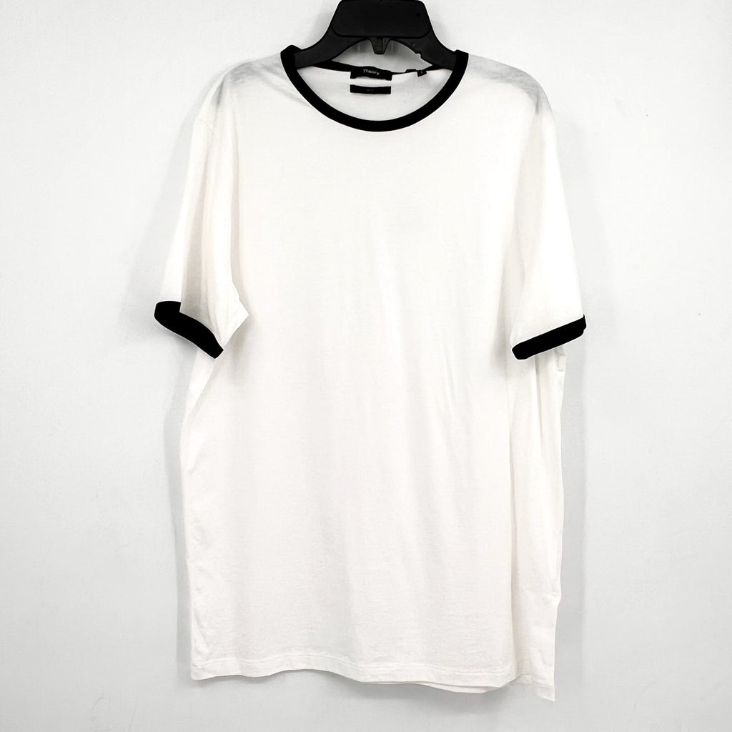THEORY Men's Crewneck Cillian Tee Medium White Short Sleeve Cotton Jersey NWT
