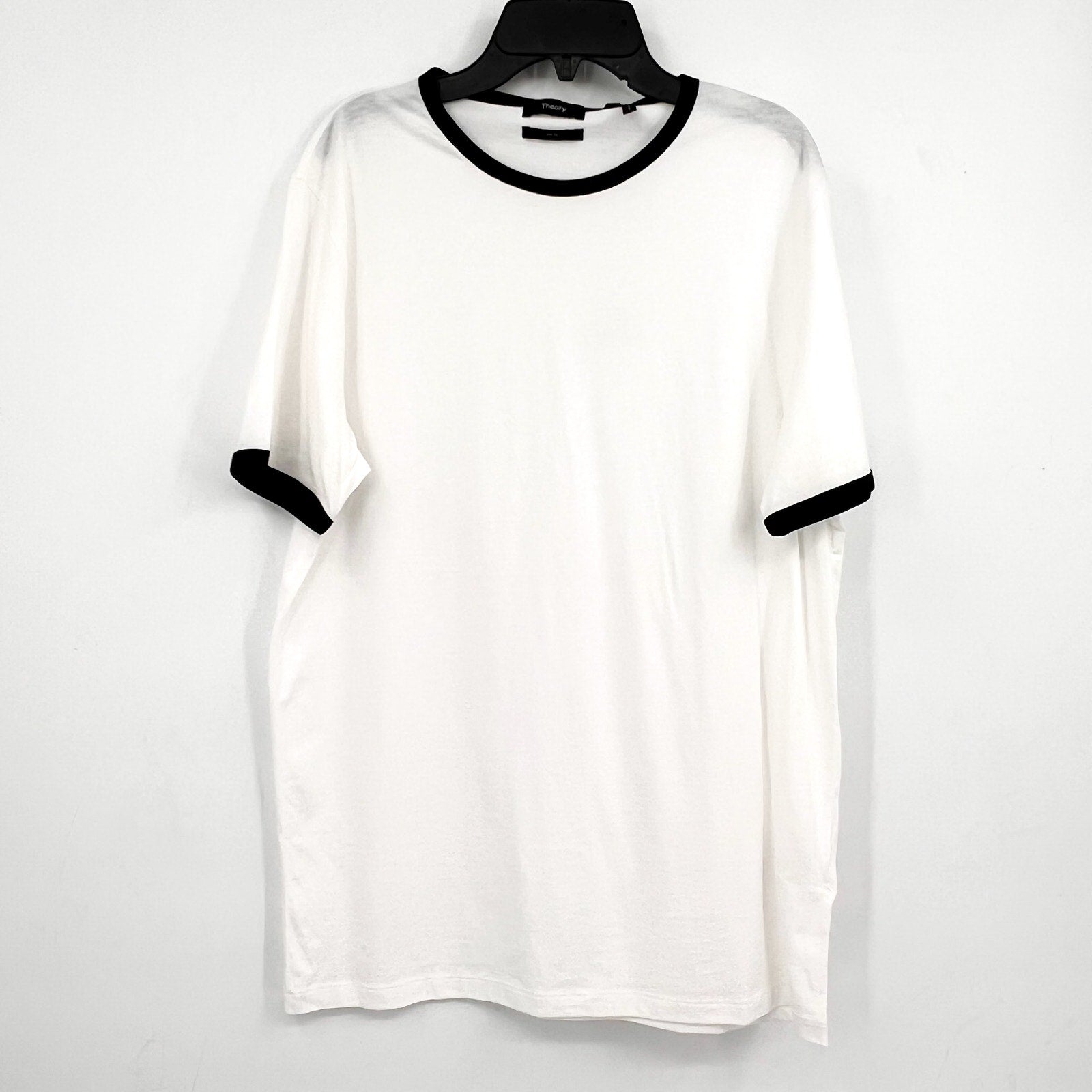 THEORY Men's Crewneck Cillian Tee Medium White Short Sleeve Cotton Jersey NWT