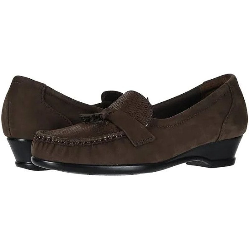 SAS Womens Taylor Wedge Loafers Size 12 M EU 42.5 Brown Leather NIB