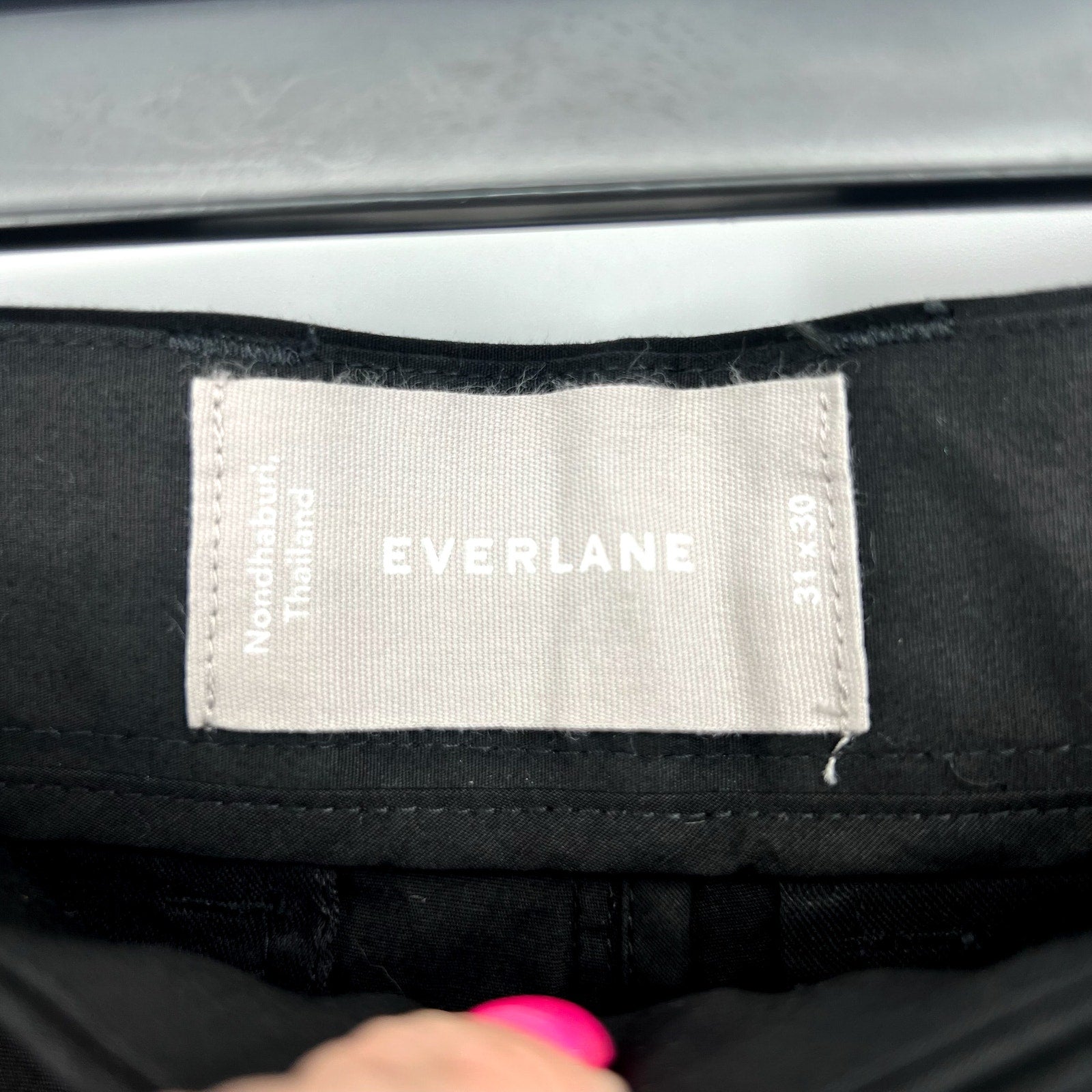 EVERLANE Mens The Air Chino Pants 31x30 Black Stretch Cotton Poplin Slim Fit NWT