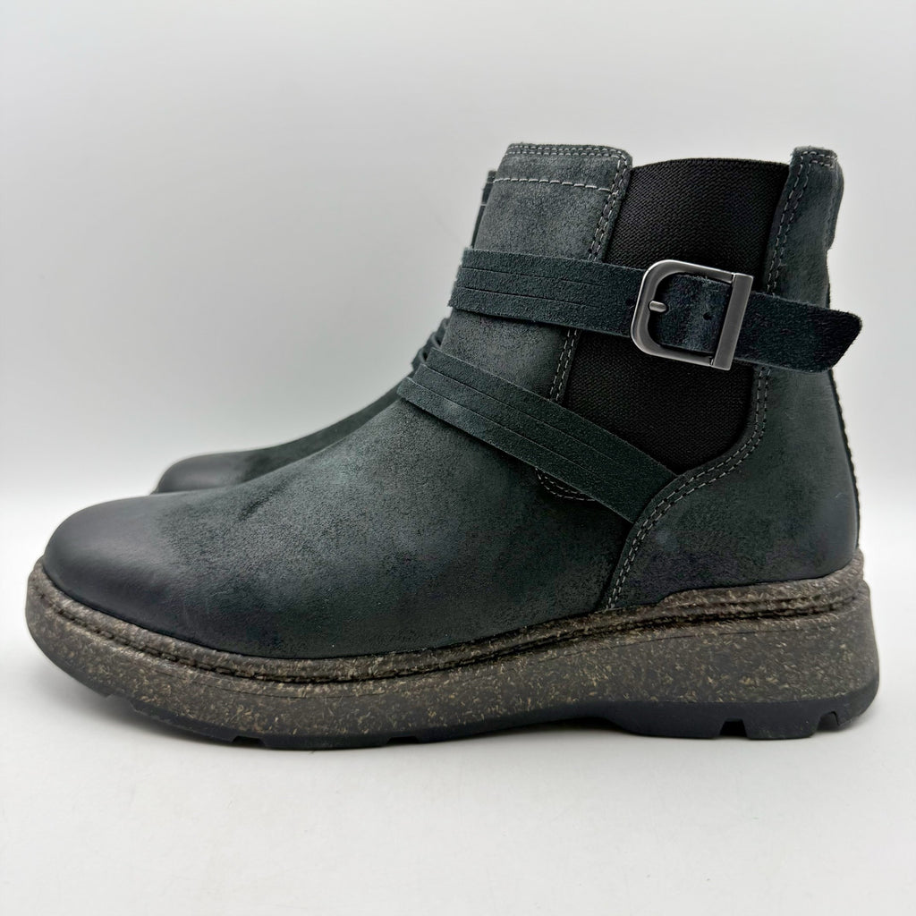 Clarks Womens Noralyn Ankle Boots US 8.5 Wide EU 39.5 Black Suede NIB