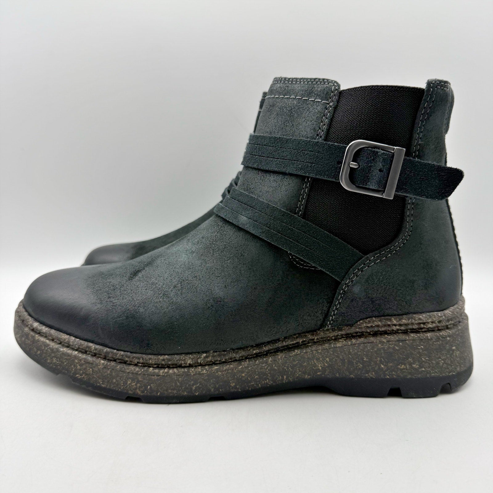 Clarks Womens Noralyn Ankle Boots US 8.5 Wide EU 39.5 Black Suede NIB