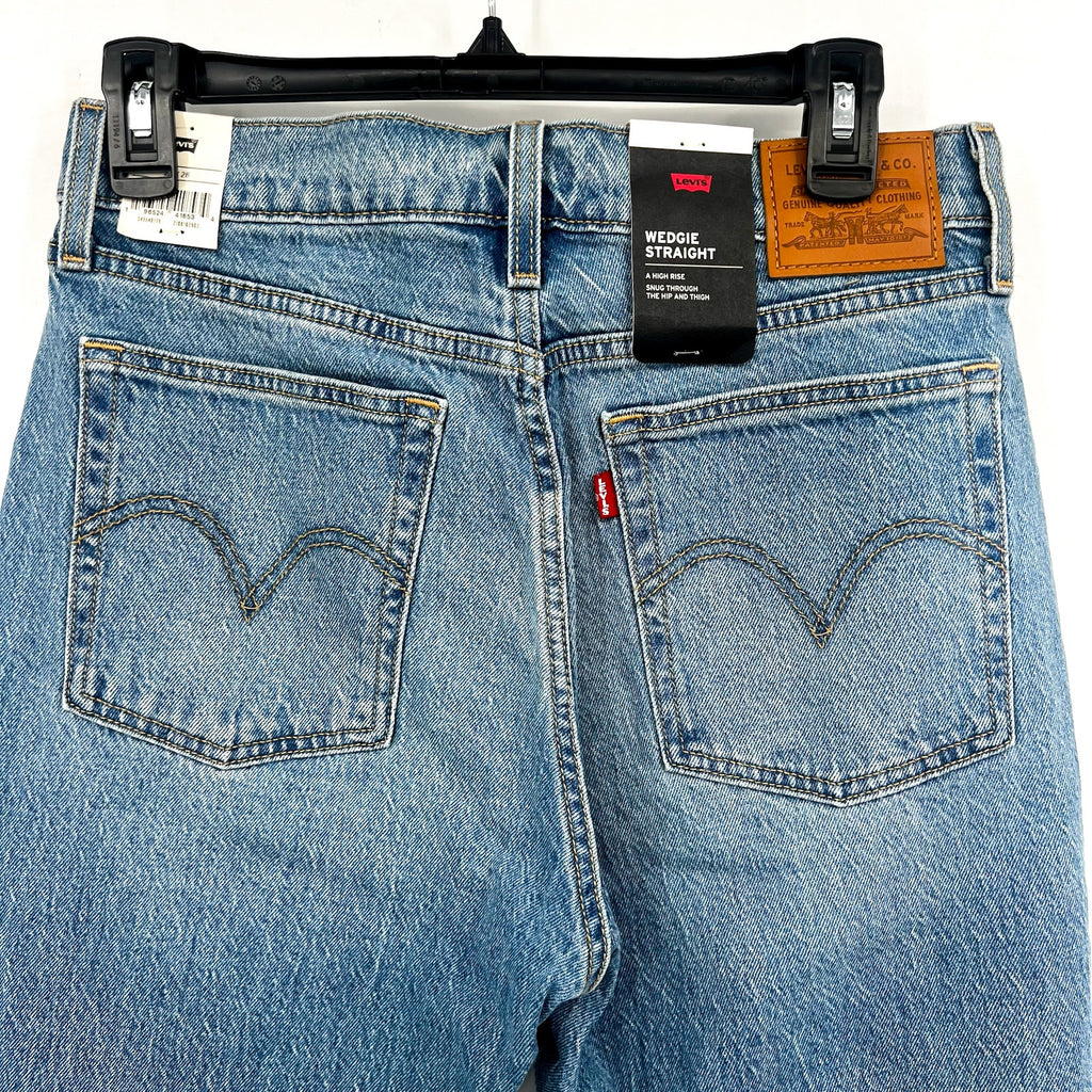 LEVI'S Womens Wedgie Straight Jeans 29x28 US 8 Calling All Blue 34964-0178 NWT