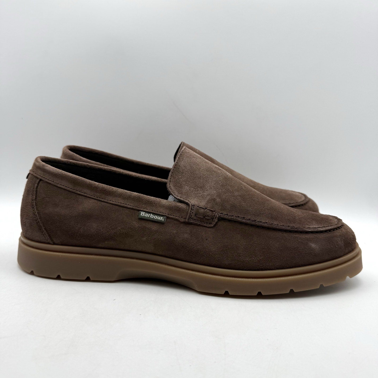 Barbour Mens Carty Loafer US 12 EU 45 Brown Suede Slip On NIB