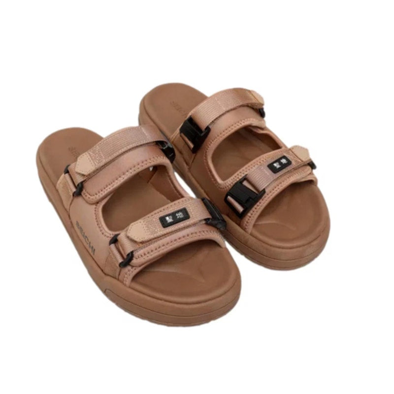 SEICHI Men's Sandoru Ni Slide Sandals SIZE 11 EU 44 Mocha Brown Velcro Strap NIB