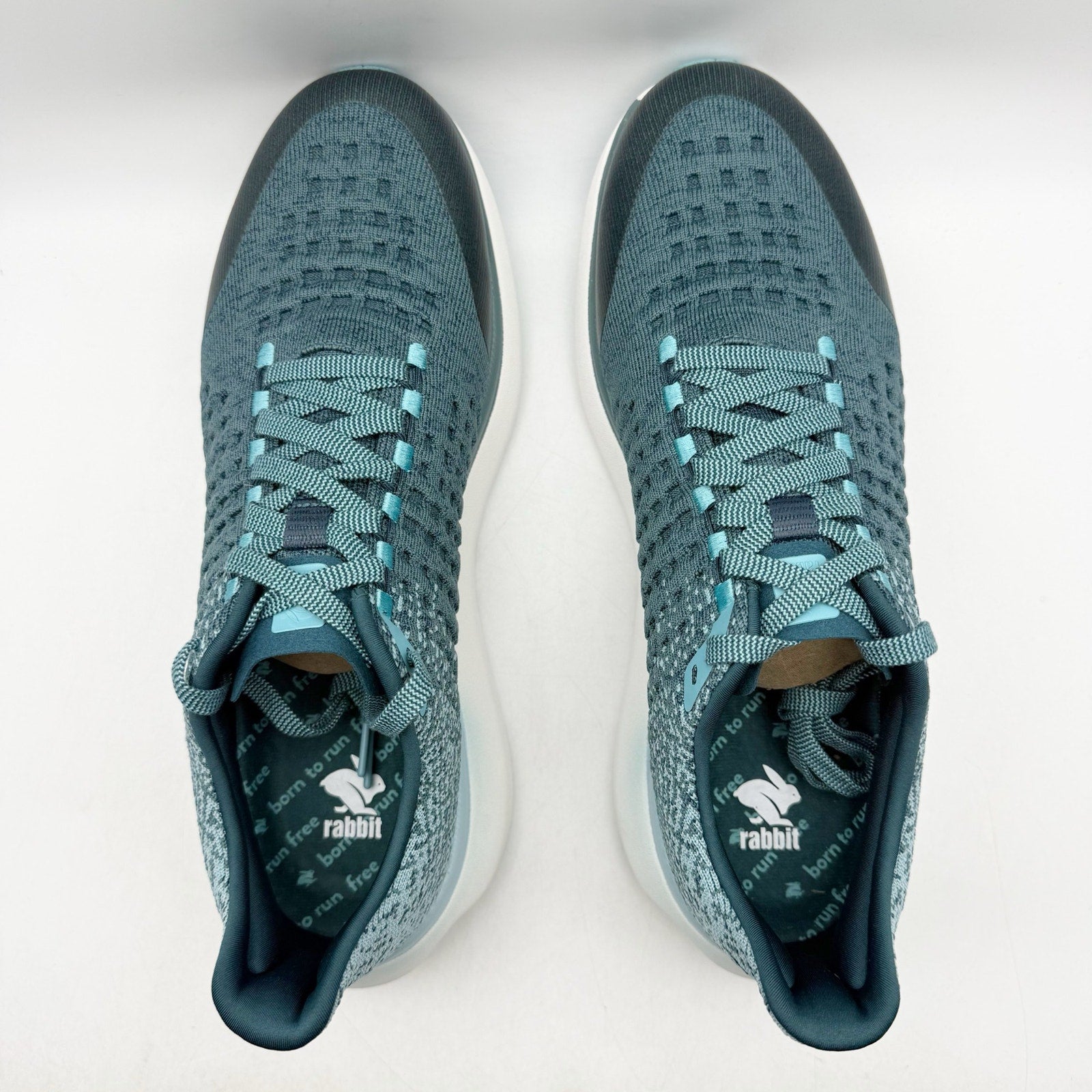 Rabbit Mens Dream Chaser Running Shoes US 9.5 Blue Green Balsam Athletic NIB