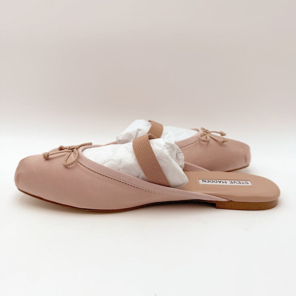 Steve Madden Womens Cutesy Ballet Mule Flats Size 8 Blush Pink Satin NIB