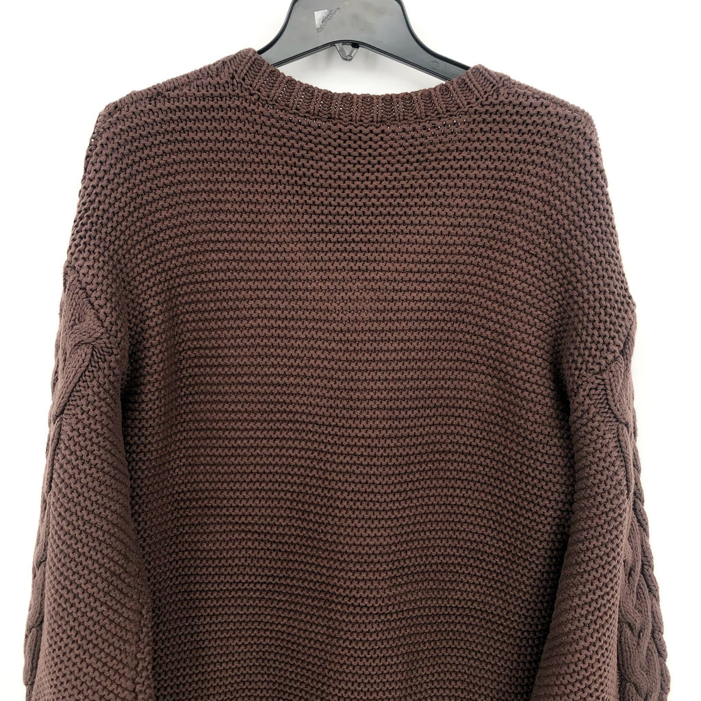 BARDOT Bell Knit Sweater Dress Large US 8 Brown Chocolate Long Sleeves NWT