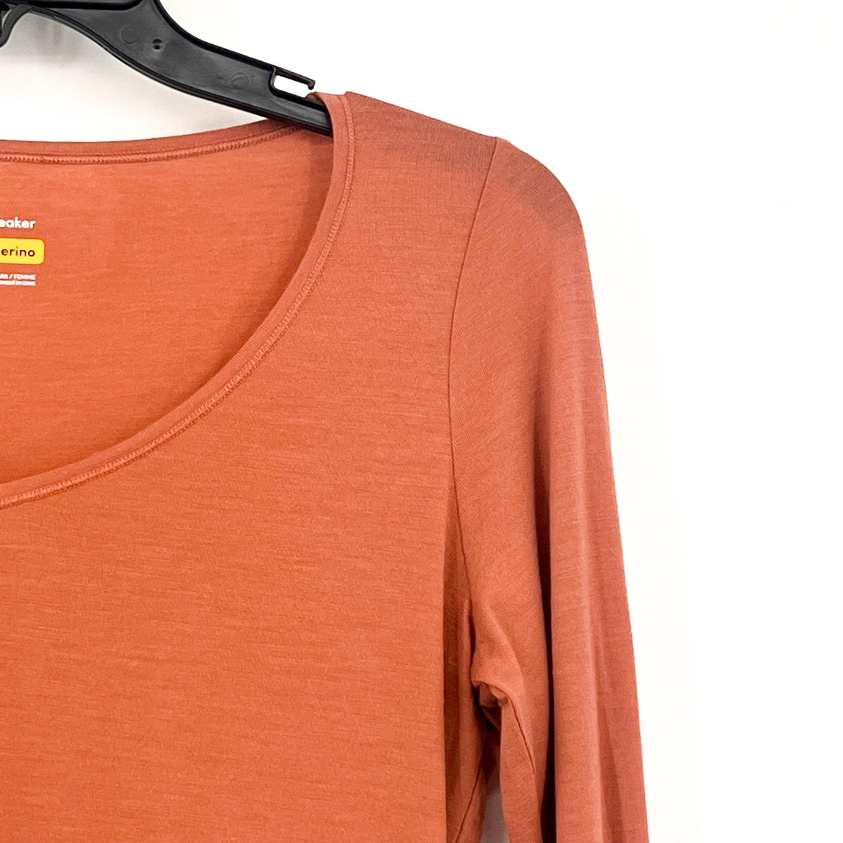 ICEBREAKER Women's Merino 150 Siren Long Sleeve Top Medium Cedar Wood Orange NWT