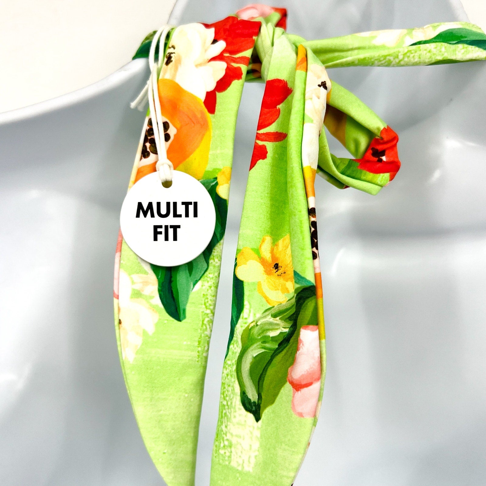 SEAFOLLY Women's Tropique Triangle Bikini Top Size 10 Green Floral Aloe Gel NWT