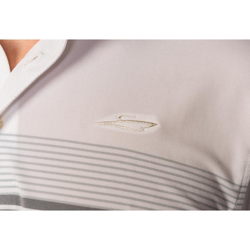 SOUTHERN TIDE Men Driver Wildwood Stripe Polo Shirt Small White Short Sleeve NWT