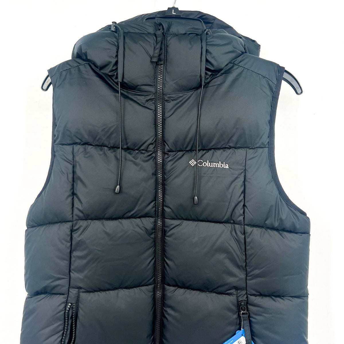 COLUMBIA Women's Pike Lake II Insulated Vest Small Black Full Zip Hooded NWT